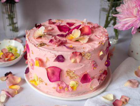 Marie Antoinette Inspired Layer Cake with Passionfruit Curd